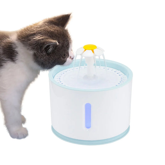 2.4L Automatic Pet Cat Water Fountain with LED Electric USB Dog Cat Pet Mute Drinker Feeder Bowl Pet Drinking Fountain Dispenser