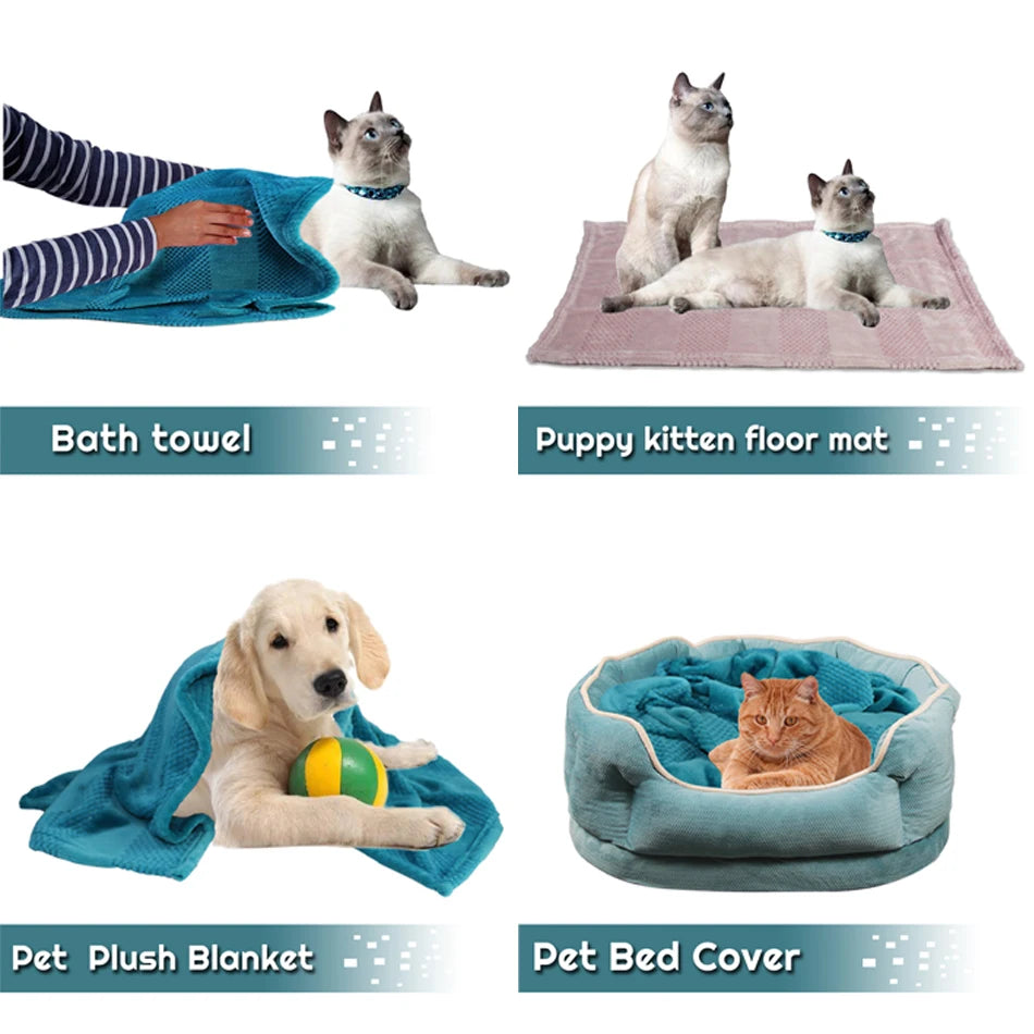 Winter Warm Pet Blanket Soft Fluffy Dog Solid Pet Bed Sheet Comfortable and Soft Cat and Dog Cushion Blanket Pet Supplies