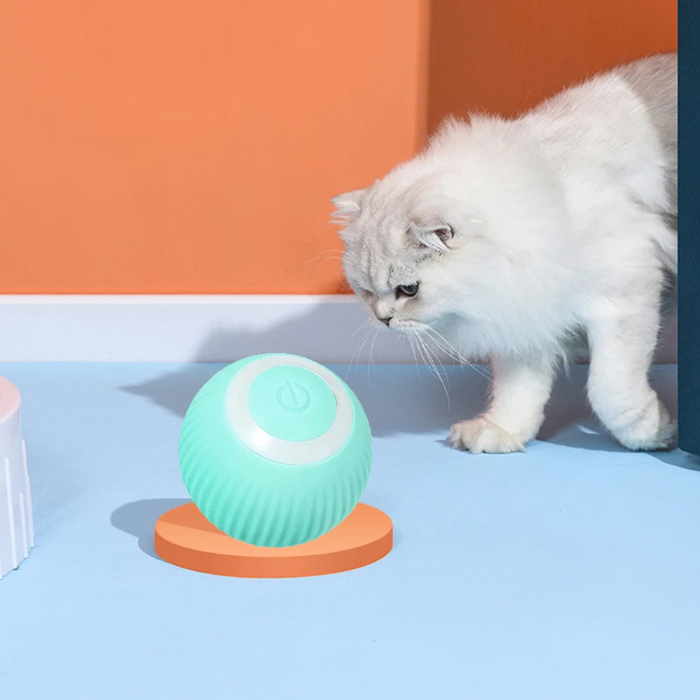 USB Rechargeable Electronic Pet Cat Toy Ball Pet Supplies Interactive Pet Ball Toy for Puppy Birthday Gift for Indoor Cat Kitten