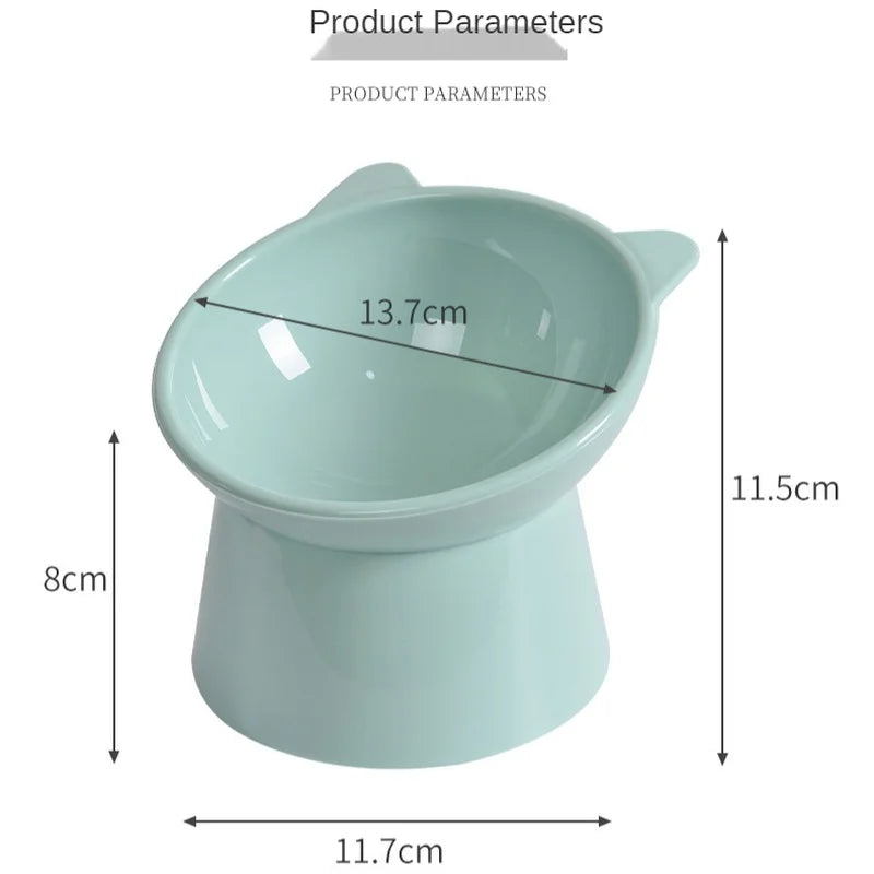 Tall Cat Bowl Dog Bowl Anti-dumping 45°Neck Guard Cat Pet Water Bowl Binaural Pet Feeding Cup Pet Feeding Bowl